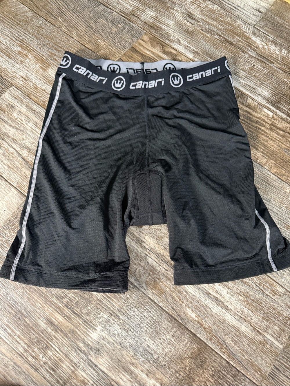 Canari Black Men’s Padded Cycling Liner Shorts with Gray Trim